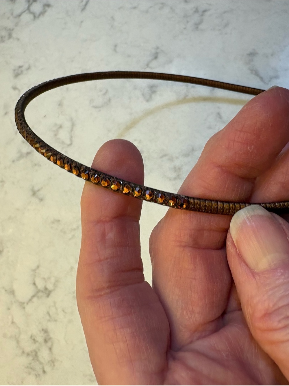 Brown Rhinestone Accent headband- Unbranded - Picture 3 of 3